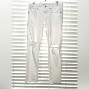 American Eagle Men’s White Distressed Jeans